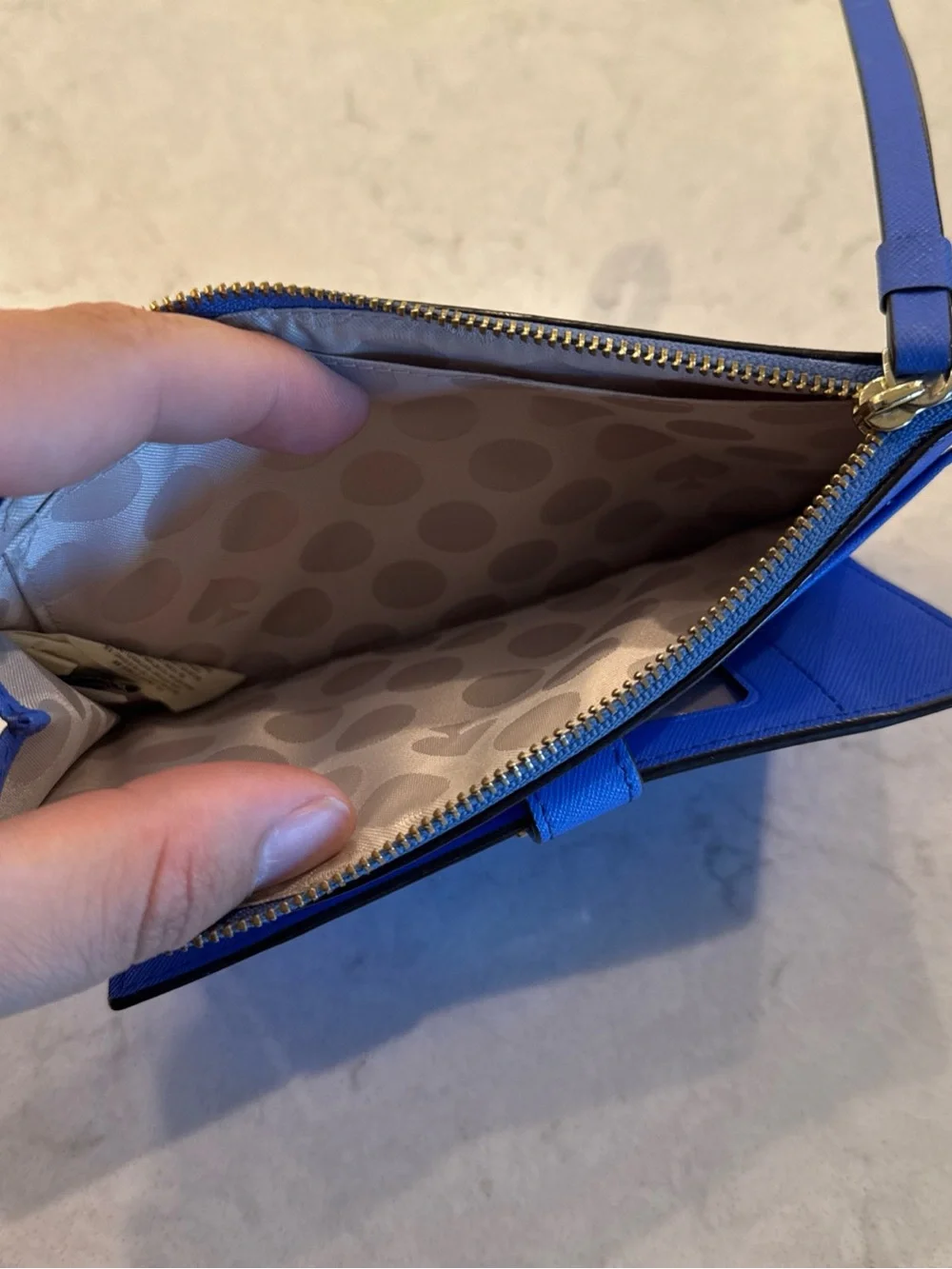 kate spade cobalt blue wristlet wallet with strap - Picture 4 of 7